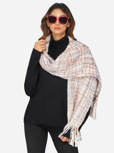 

FABNEST Women White & Beige Scarf