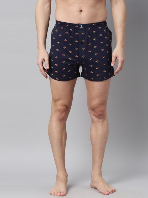 

Joven Men Pack Of 2 Navy Blue Printed Cotton Boxers - JB2K-FL-Navy Blue