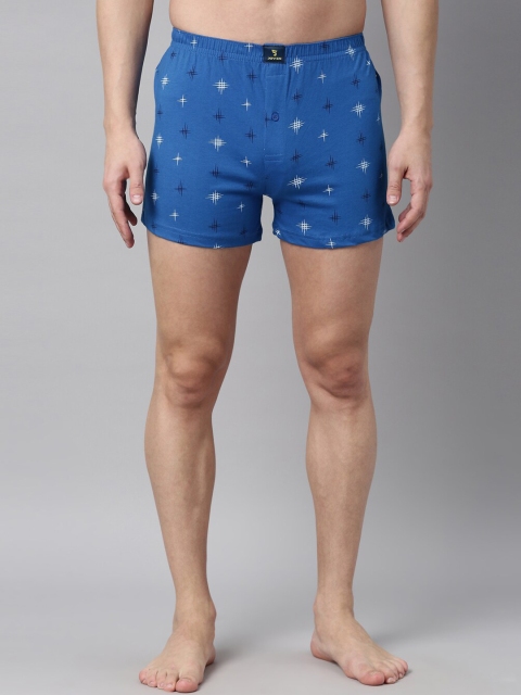 

Joven Men Pack Of 2 Blue Printed Pure Cotton Boxers JB2K-HT