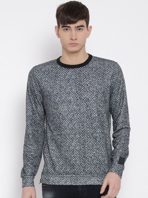 

Replay Grey & White Printed Sweatshirt