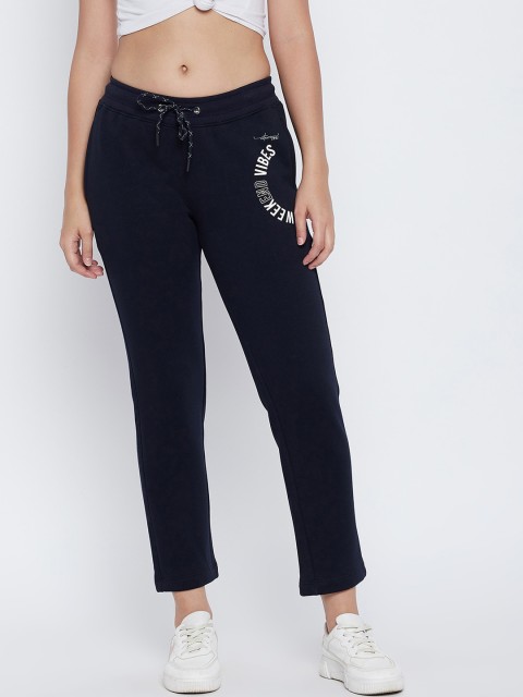 

Octave Women Navy Blue Solid Slim-Fit Track Pants