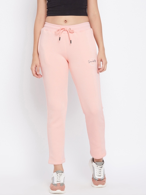 

Octave Women Peach-Coloured Solid Slim-Fit Track Pants