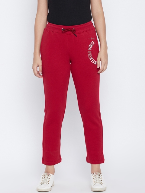 

Octave Women Red Solid Slim-Fit Track Pants
