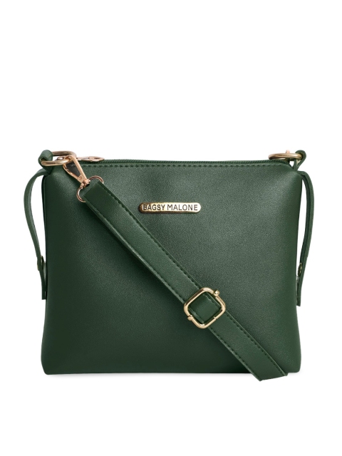 

Bagsy Malone Green PU Structured Sling Bag with Tasselled
