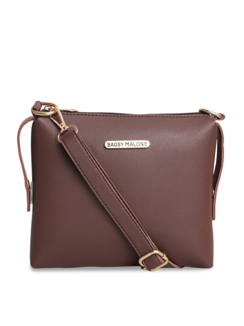 

Bagsy Malone Brown PU Structured Sling Bag