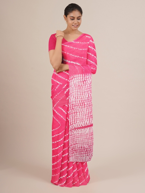 

Pothys Pink & White Tie and Dye Saree