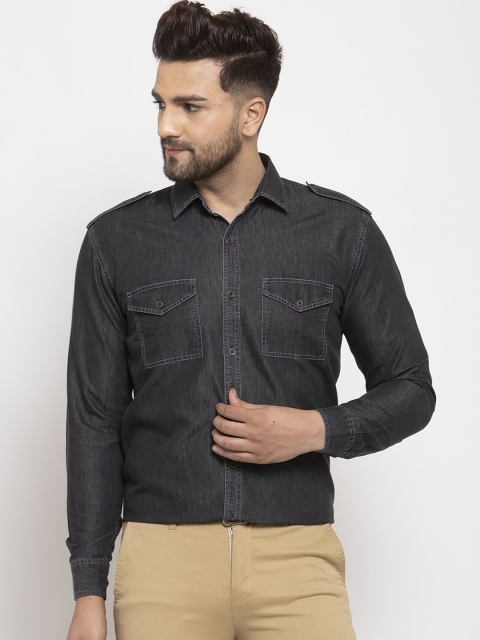 

JAINISH Men Black Smart Opaque Formal Shirt