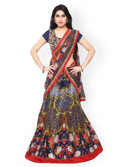 Saree mall Multicoloured Printed Semi-Stitched Lehenga Choli with Dupatta available at myntra for Rs.4536