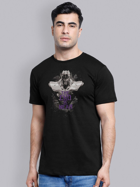 

Free Authority Men Black Pure Cotton Avengers Printed Pure Cotton T-shirt
