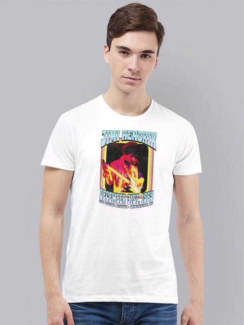 

Free Authority Men White JIMI HENDRIX Printed T-shirt