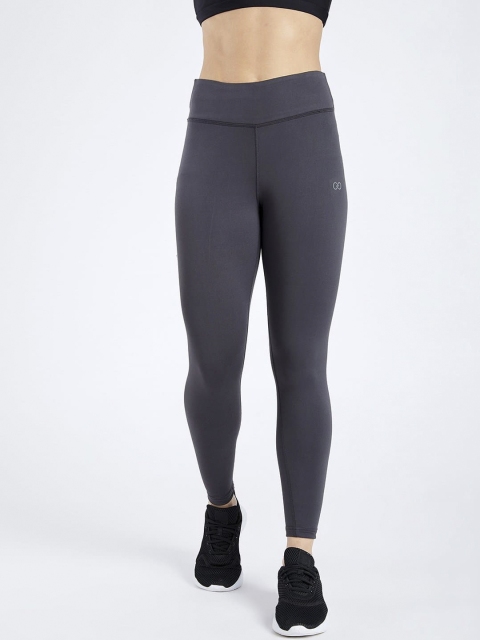 

CREEZ Women Grey Solid Skinny Fit Antimicrobial Rapid Dry Tights