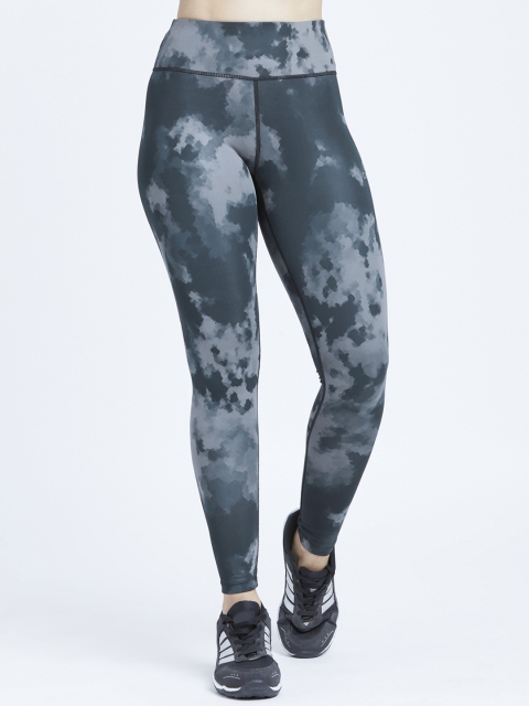 

CREEZ Women Grey Printed Skinny Fit Antimicrobial Rapid Dry Tights