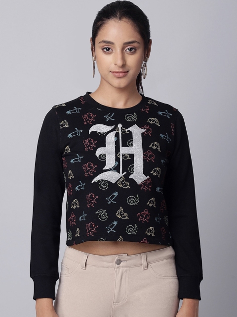 

Free Authority Women Black Harry Potter Printed Crop Sweatshirt