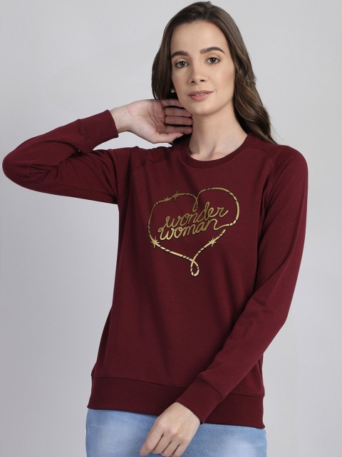 

Free Authority Women Maroon Wonder Women Printed Sweatshirt