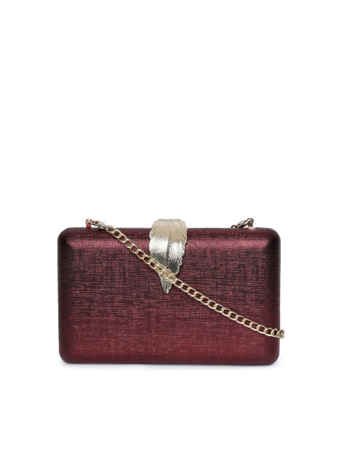 

Lavie Red & Gold-Toned Box Clutch