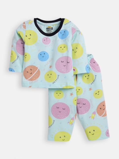

AMUL Kandyfloss Unisex Kids Blue Graphic Winter Pyjama Set