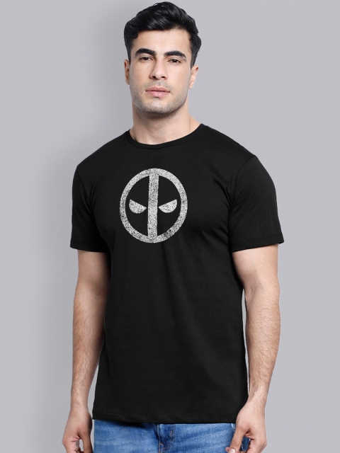 

Free Authority Men Black Deadpool Printed Cotton T-shirt