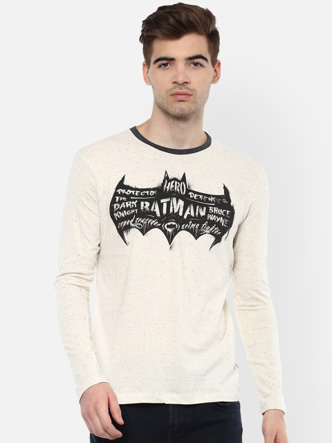 

Free Authority Men White Batman Printed Pure Cotton T-shirt