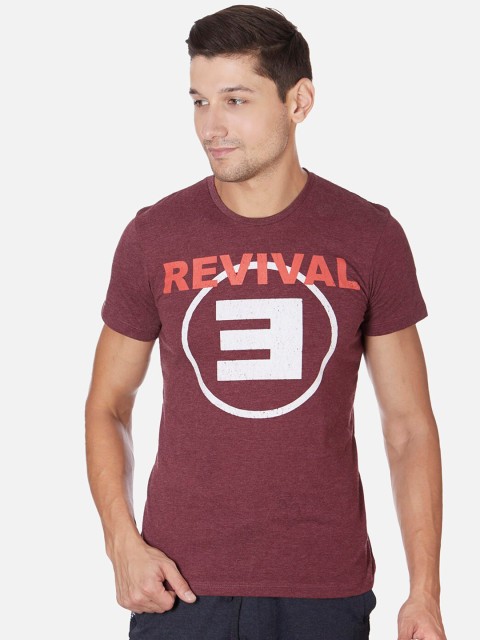 

Free Authority Men Maroon Sports Eminem Printed Applique T-shirt