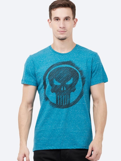 

Free Authority Men Blue Punisher Printed Pure Cotton T-shirt