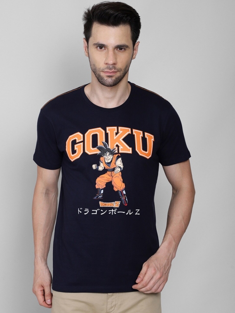 

Free Authority Men Navy Blue Dragon Ball Z Printed Cotton T-shirt
