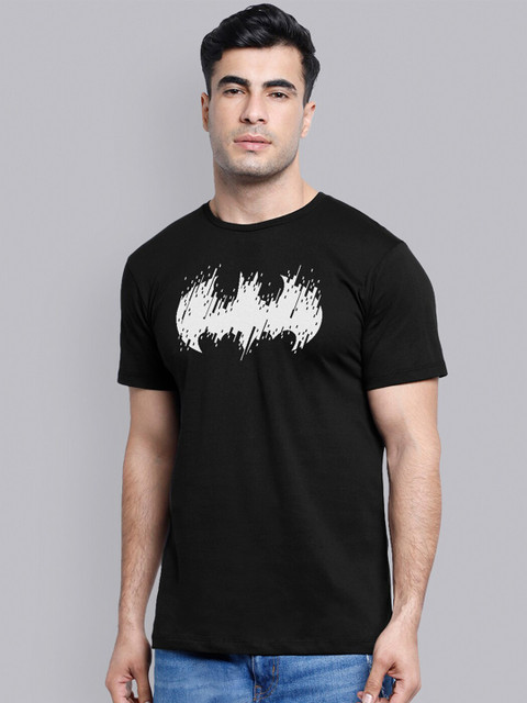 

Free Authority Men Black Batman Printed Cotton T-shirt