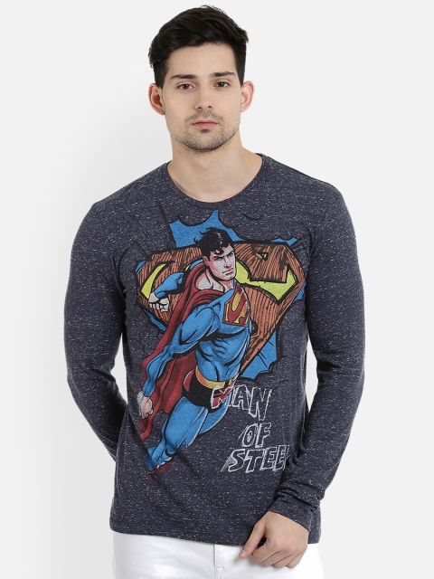 

Free Authority Men Navy Blue Superman Printed T-shirt