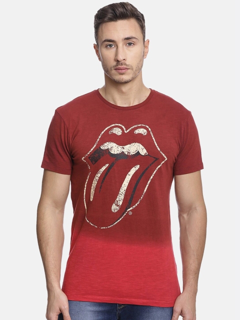 

Free Authority Men Red The Rolling Stones Printed T-shirt