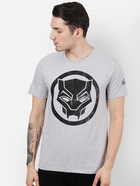 

Free Authority Men Grey Black Panther Printed Cotton T-shirt