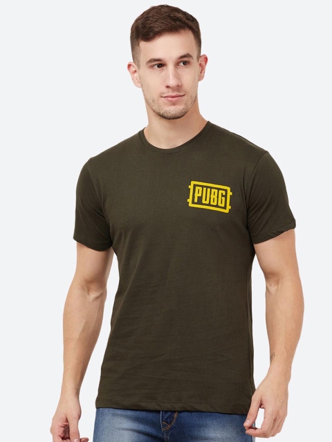 

Free Authority Men Olive Green Pubg Printed T-shirt