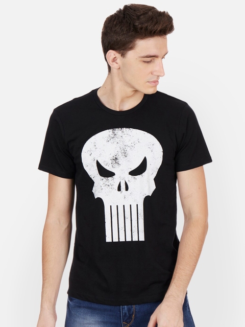 

Free Authority Men Black & White Punisher Printed T-shirt