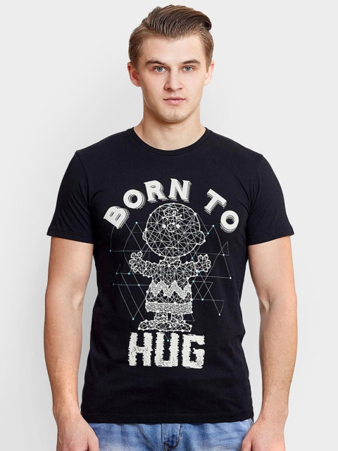

Free Authority Men Black Peanuts Printed T-shirt