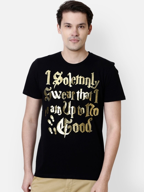 

Free Authority Men Black Harry Potter Typography Printed T-shirt