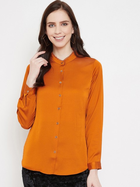 

Madame Women Mustard Solid Opaque Casual Shirt