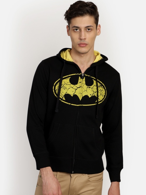 

Free Authority Men Black Batman Printed Hooded Sweatshirt
