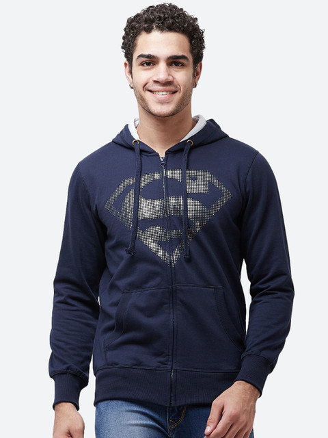 

Free Authority Men Blue Superman Printed Hooded Sweatshirt