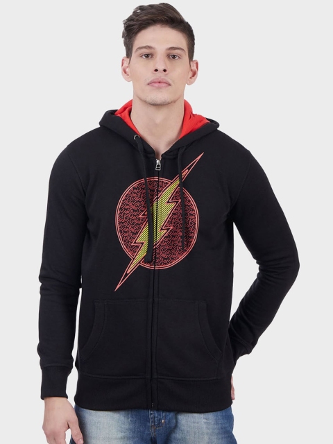 

Free Authority Men Black Flash Printed Hooded Sweatshirt