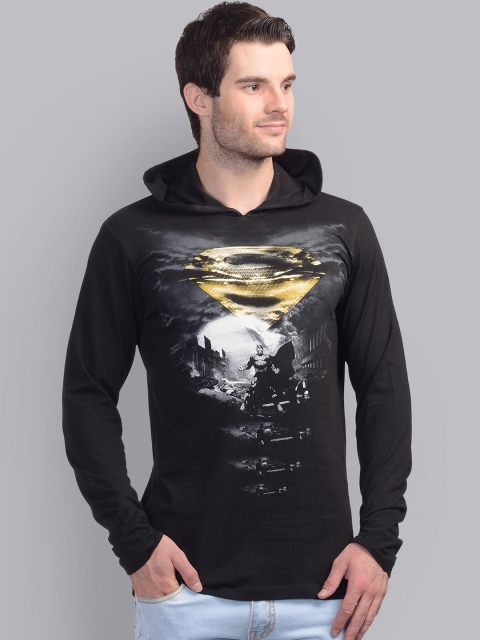 

Free Authority Men Black Man Of Steel Printed Hooded Sweatshirt