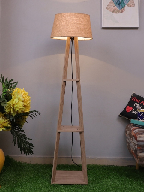 

Homesake Beige Frustum Shaped Contemporary Floor Lamp & Shade With Bulb