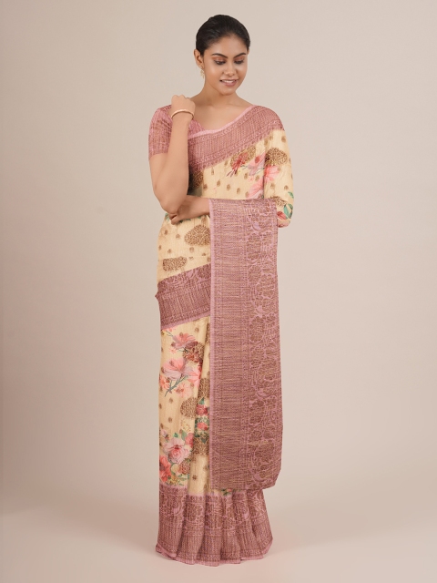 

Pothys Brown & Beige Woven Design Jute Silk Saree