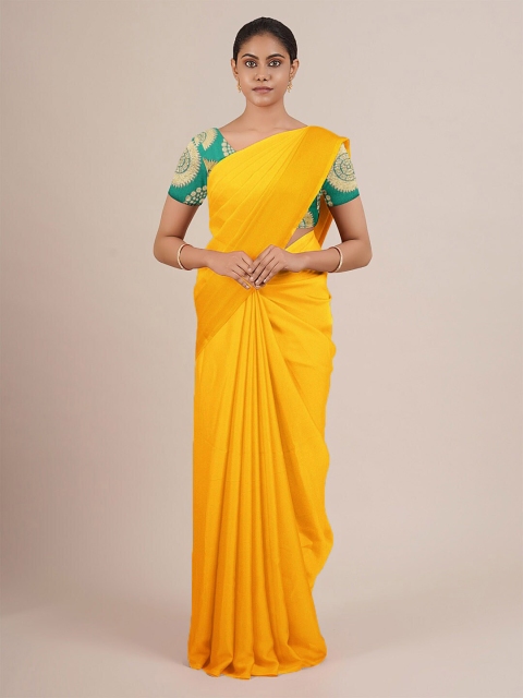 

Pothys Yellow Satin Saree