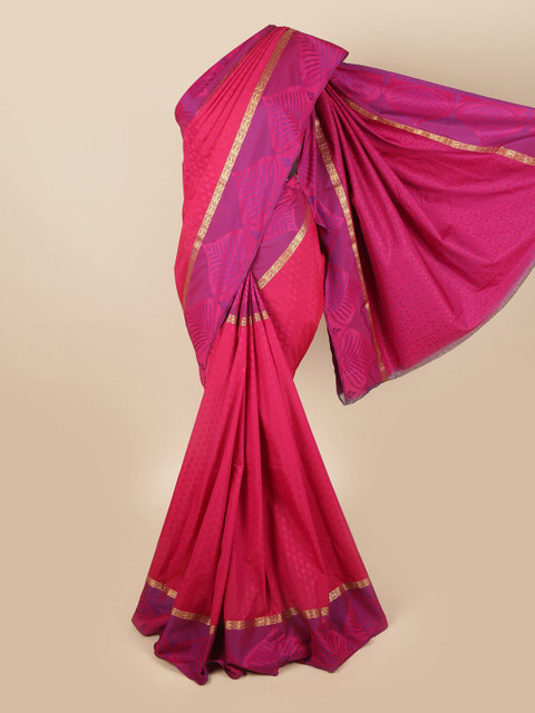 

Pothys Women Magenta Cotton Blend Saree