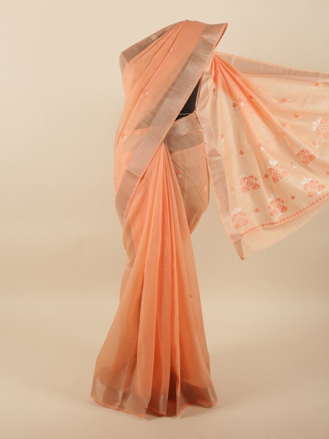 

Pothys Orange & Brown Ethnic Motifs Saree