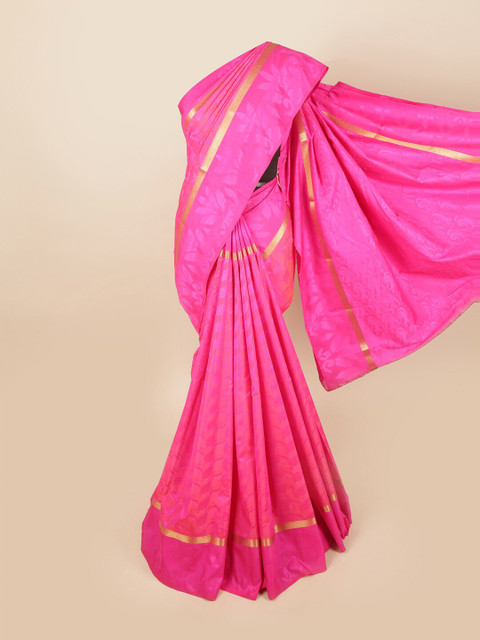 

Pothys Pink & Gold-Toned Ethnic Motifs Saree