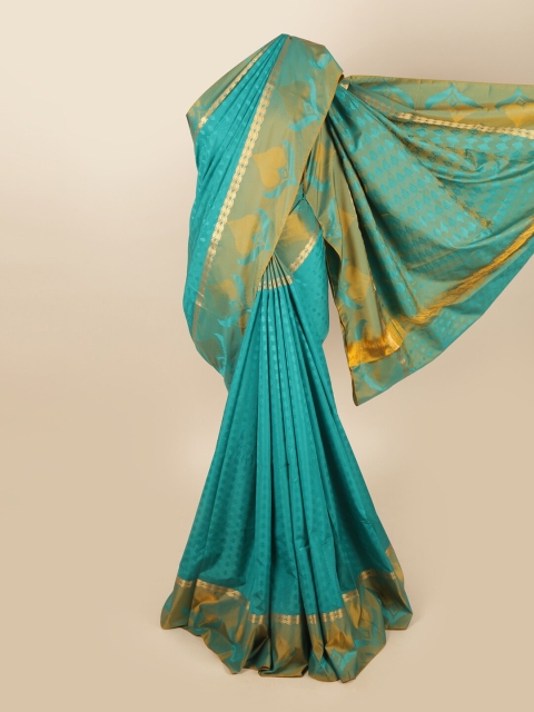

Pothys Green & Gold-Toned Woven Design Saree