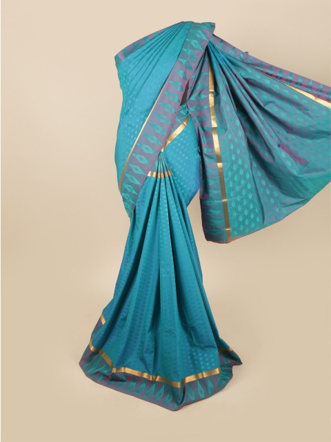 

Pothys Blue & Gold-Toned Saree