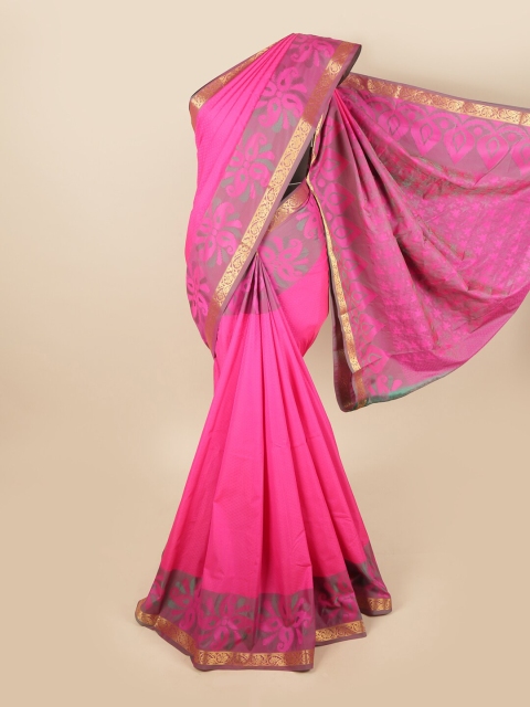 

Pothys Pink & Blue Woven Design Saree