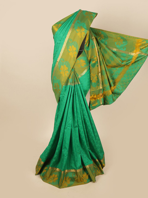 

Pothys Green & Yellow Woven Design Saree