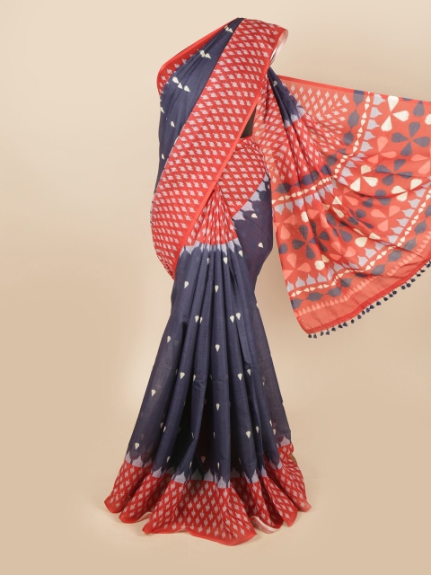

Pothys Blue & Red Printed Saree
