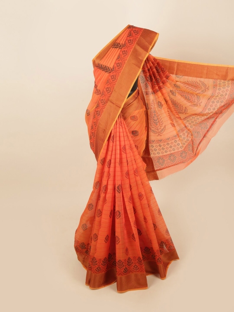 

Pothys Orange & Brown Woven Design Saree